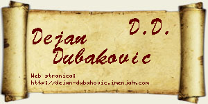 Dejan Dubaković vizit kartica